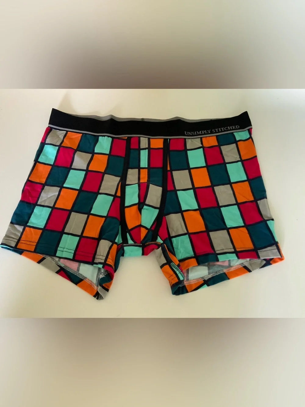 Unsimply Stitched Men’s Multicolor Checkered Boxer Briefs